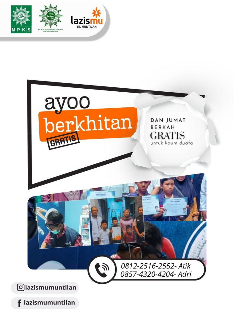 Khitan Gratis dan Jum’at Berkah LazisMu Muntilan, Hadir Menyambut Libur Semester 1 untuk Anak Dhuafa dan Yatim